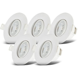 B.k.licht - set de 5 spots led encastrables 230V orientables salle de bain IP65 gradation continue spots de plafond lampe 90x42 mm blanc