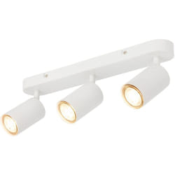 Plafonnier orientable, GU10, 3-lampes, spot de plafond, lampe de salon, lampe de chambre à coucher, lampe de cuisine, 39 cm de longueur, blanc