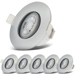B.k.licht - lot de 6 spots led encastrables 230V orientables salle de bain IP65 spots de plafond lampe 9x4,2 cm chrome mat éclairage moderne
