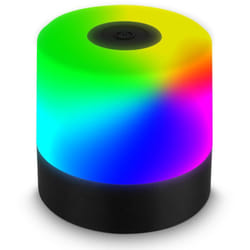 B.k.licht - Mini lampe de table led rgbw sans fil IP44, tactile, sans fil, batterie, protection contre les éclaboussures, mini, noir, Ø7 x 7 cm