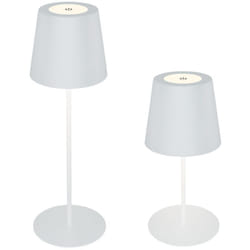 B.k.licht - Lampe de table led sans fil IP44, Variable, tactile, protection contre les éclaboussures, sans fil, blanc, 36 x Ø10,5 cm