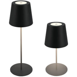 B.k.licht - Lampe de table led sans fil IP44, Variable, tactile, protection contre les éclaboussures, sans fil, noir, 36 x Ø10,5 cm