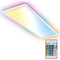 B.k.licht - Plafonnier led plat, rétroéclairage rgbic, télécommande, variateur, plat, blanc, 58 x 20 x 3 cm