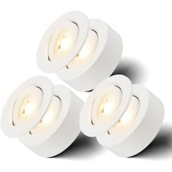 Lot de 3 spots et spots encastrables led 2 en 1, Lot de 3 spots et spots encastrables led 2 en 1, Orientable, Plat, Lumière blanche chaude, Blanc,