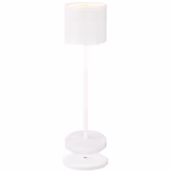 Lampe de table élégante en blanc - Cette lampe à piles s'intègre parfaitement dans tout environnement, qu'il s'agisse d'un in ...