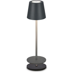 B.k.licht - Lampe de table led sans fil IP44, à intensité variable, tactile, sans fil, protection contre les éclaboussures, anthracite, Ø12 x 36 cm