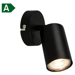 B.k.licht - Applique led intérieure eek a, eek a, orientable, lumière 50.000h, ampoule interchangeable, noir, Ø8 x 15,5 cm