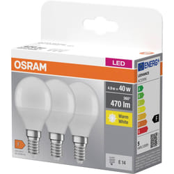 Osram - 4058075090507 led cee f (a - g) E14 forme de poire 4.9 w = 40 w blanc chaud (ø x l) 45 mm x 82 mm 3 pc(s) Y643333