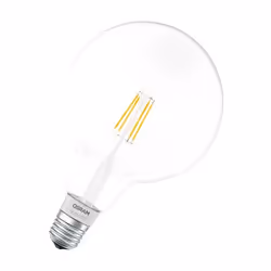 Osram Smart + Filament Globe, Ampoule intelligente, Bluetooth, LED, E27, Blanc chaud, 2700 K