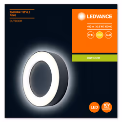 LEDVANCE ENDURA STYLE Ring Éclairage mural extérieur Ampoule(s) non remplaçable(s) LED Gris