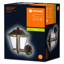 LEDVANCE ENDURA CLASSIC Tradition Éclairage mural extérieur E27 Noir, Or