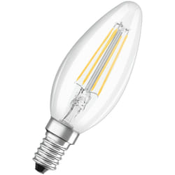 Ampoule led Osram forme classique de mini-tenues, remplacement de 40 watts, E14, B-Shape, 2700 Kelvin, blanc chaud, verre transparent, pack de 2-er