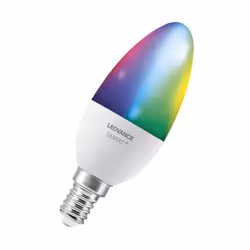 LEDVANCE SMART+ WiFi Candle Multicolour, Ampoule intelligente, Wi-Fi, Blanc, LED intégrée, E14, 2700 K