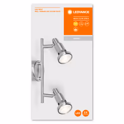 LEDVANCE SPOT, Spot d'éclairage de surface, GU10, 2 ampoule(s), LED, 5,2 W, Argent