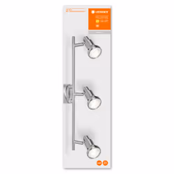 LEDVANCE SPOT, Spot d'éclairage de surface, GU10, 3 ampoule(s), LED, 7,8 W, Argent