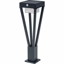 Applique et borne solaire avec détecteur de mouvement et crépusculaire. Caractéristiques produit: Luminaire LED extérieur à é ...