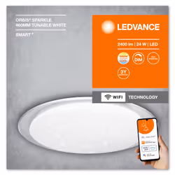 LEDVANCE SMART+ Orbis Sparkle, Éclairage de plafond intelligent, Wi-Fi, Blanc, LED, Ampoule(s) non remplaçable(s), Blanc