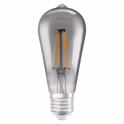 LEDVANCE SMART+ WiFi Filament Edison, Ampoule intelligente, Gris, Wi-Fi, E27, Blanc chaud, 540 lm