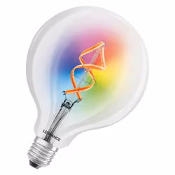 LEDVANCE SMART+ WiFi Filament Globe RGBW, Ampoule intelligente, Wi-Fi, Transparent, LED intégrée, E27, Blanc chaud