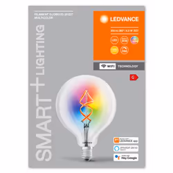 LEDVANCE SMART+ WiFi Filament Globe RGBW Ampoule intelligente Wi-Fi Transparent 4,5 W