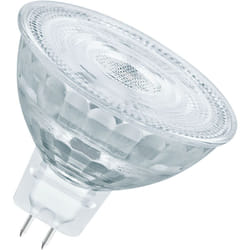 Lampe led dimmable Superstar avec un rendu des couleurs particulièrement élevé (CRI90), GU5.3-base, verre clair ,Blanc froid (4000K), 621