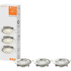 Ledvance - Spot à encastrer avec fonction de gradation progressive via un interrupteur mural, led Spot Set Simple Dim 3X 4.9W 2700K Brushed White,