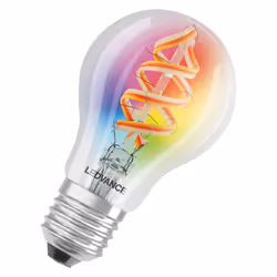 LEDVANCE SMART+ WiFi Filament Classic RGBW, Ampoule intelligente, Wi-Fi, Transparent, LED, E27, Blanc chaud