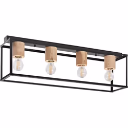 Decorative luminaires with socket E27 metal and wood. Caractéristiques produit: Housing material: metal and wood. Decorative  ...