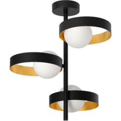Ledvance - Plafonnier decor Memphis, noir/or, G9