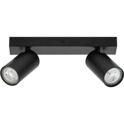 Led spot octagon 2 x 3,4W, GU10, 460lm, noir, température de couleur 2.700K, lumière chaude, design intemporel, lampe led interchangeable, idéale