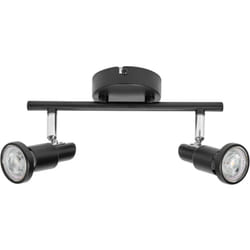 Led spot GU10: 2 x 3,4W, 460lm, noir, température de couleur de 2 700K, lumière chaude, design intemporel, ampoule led interchangeable, idéale pour