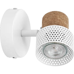 Decor spot cork 1 x 3,4W, 230lm, blanc, spot, têtes réglables, utilisation polyvalente, spot intérieur, led remplaçables, dimmable, lumière chaude,