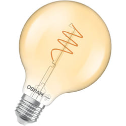 Vintage 1906 Globe Ampoule led, lumière blanc chaud, filament en spirale, 3,4W, 470lm, douille E27, verre doré, 95 mm, 2700K. - Osram