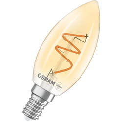 Osram - Vintage 1906 Classic is a warm white, dimmable led lamp in the shape of a mini candle with a spiral filament. It offers 3.5 W, 300 lm, E14