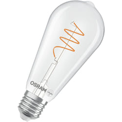 Osram - Vintage 1906 Edison est une blanc chaud avec un filament en spiraen forme d'ampouEdison. Il propose 3,4 w pour 470 lm,E27, verre transparent,