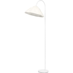 Blanc luminaire sur pied décoratif Lotus Leaf en métal et papier mâché, E27, dimmable, hauteur 1530 mm, abat-jour en matériau recyclé, durable grâce