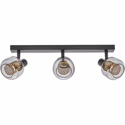 Plafonniers en saillie en grille nid d'abeille dorée et verre fumé avec douille E14. Caractéristiques du produit : Matériau d ...