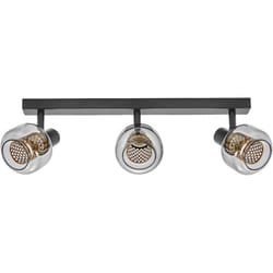Ledvance - Decor Spot Firefly Lampe noire, style industriel, 3 x 2,8 w, 750 lm, 2700 k, boîtier en métal et verre, douille E14, montage facile,