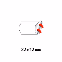 Meto 9506155, Blanc, Etiquette prix, Permanent, 22 x 12, Papier, Allemagne