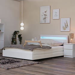 HOME DELUXE lit NUBE >Taille: 140 x 200 cm - Couleur: blanc