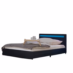 Lit HOME DELUXE NUBE >Taille: 180 x 200 cm - Couleur: Gris foncé