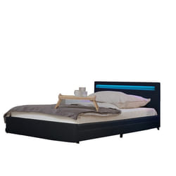 Lit HOME DELUXE NUBE >Taille: 180 x 200 cm - Couleur: Gris foncé