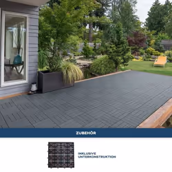 Dalles en bois HOME DELUXE BAVARO >Couleur: Anthracite - Taille: 1 m²