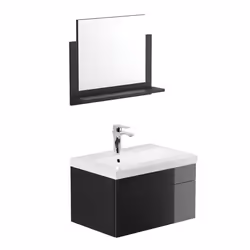 Ensemble complet de meubles de salle de bain HOME DELUXE WANGEROOGE M - Noir Made in Germany