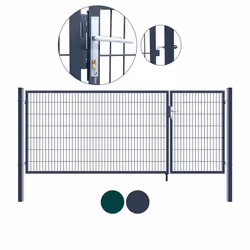 Portail de jardin HOME DELUXE ADITUS >Taille: 140 x 350 cm - Couleur: Vert