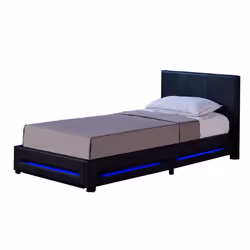 Lit LED HOME DELUXE ASTEROID avec matelas - 90 x 200 cm noir