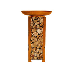 Coupelle à feu HOME DELUXE FRANK Rouille précieuse Rangement en bois I Brasero de jardin Brasero Extérieur Brasero en Acier