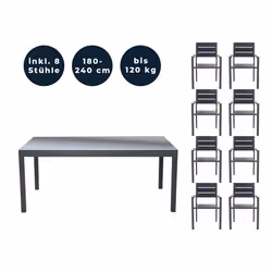 HOME DELUXE Table de jardin SOL >Version: Table avec 8 chaises