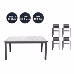 HOME DELUXE Table de jardin CASA >Version: Table avec 4 chaises