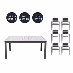 HOME DELUXE Table de jardin CASA >Version: Table avec 6 chaises